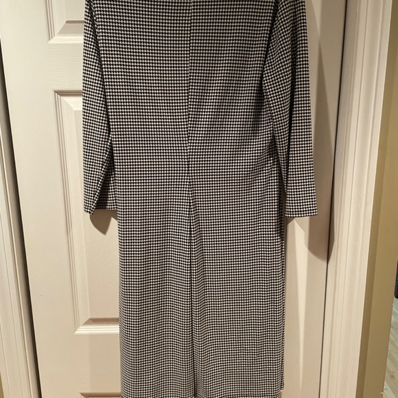 Lauren Ralph Lauren Houndstooth Pleated Jersey Dress Size 14 - Picture 6 of 10